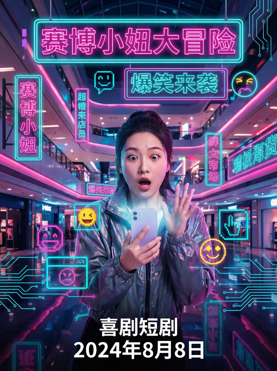 尤爱 搞笑喜剧短剧 - 赛博小妞大冒险海报